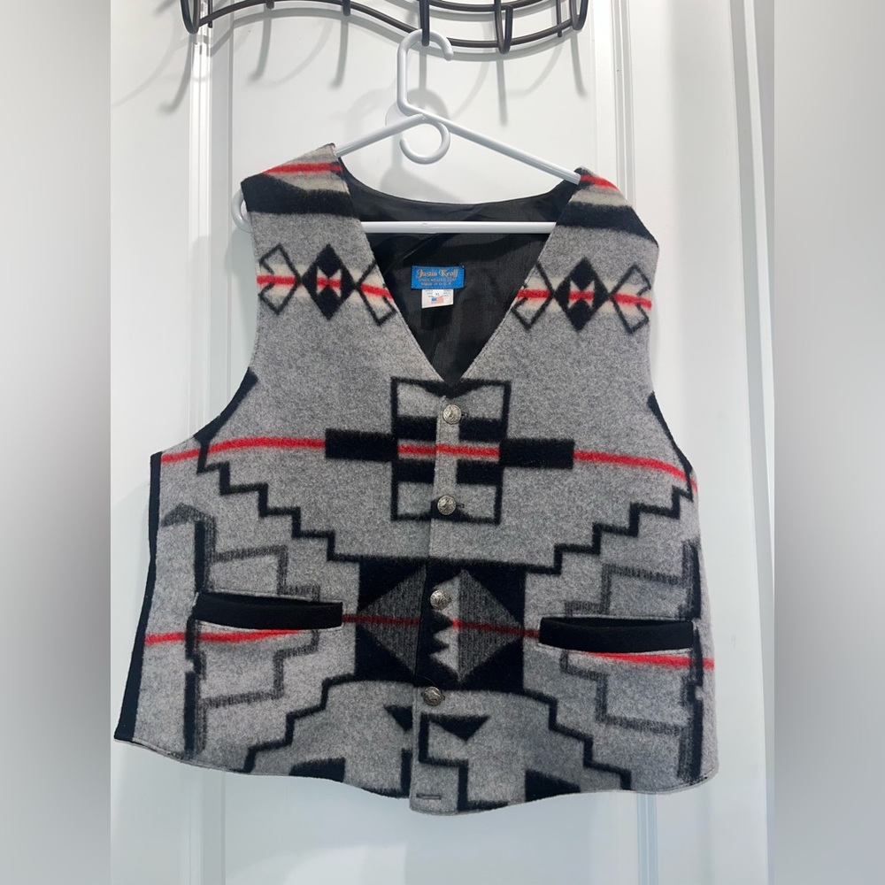 Justin Kraff men's Aztec wool vest